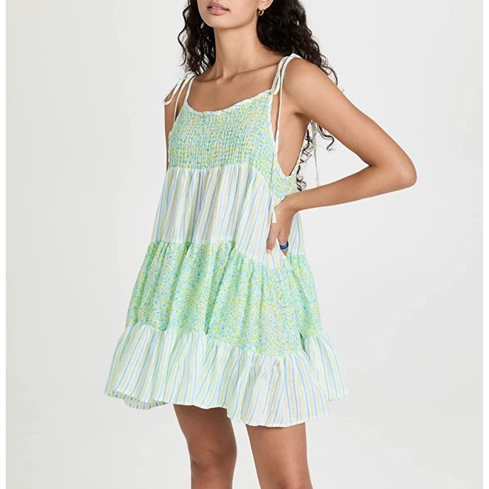 Solid & Striped Women's The Parker Dress Color: Painted Floral Pinstriped